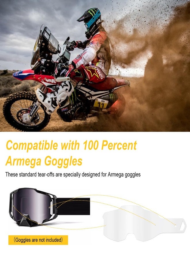 HWEIUA 50 Pack Standard Tear-Offs for Armega Goggles, Goggle Tear Offs Compatible with 100-Percent Armega Tear Offs 59056-00001, Maintain Clear Vision and Lens Protection - Image 3