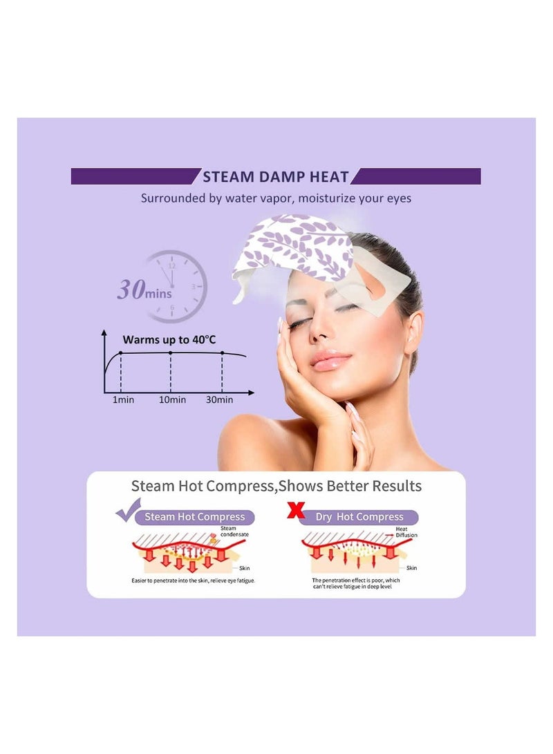SYOSI Steam Eye Mask for Dry Eyes (12 Pcs), Disposable Sleep Mask for Dark Circles and Puffiness, Relief Eye Fatigue Steam Eye Masks, Lavender Eye Mask, Blackout Sleep Eye Patch (Lutein) - Image 4