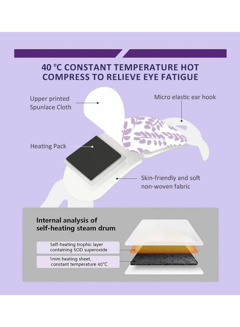 SYOSI Steam Eye Mask for Dry Eyes (12 Pcs), Disposable Sleep Mask for Dark Circles and Puffiness, Relief Eye Fatigue Steam Eye Masks, Lavender Eye Mask, Blackout Sleep Eye Patch (Lutein) - Image 5