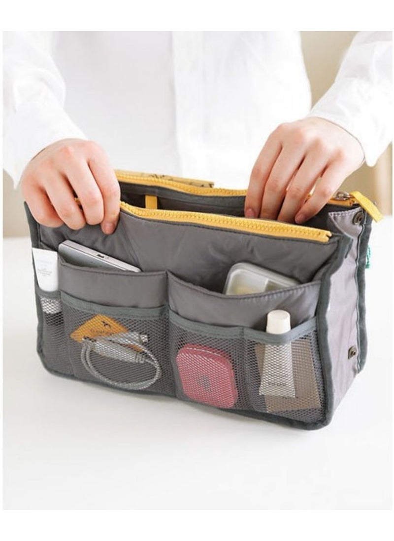 Generic - 13 Pockets Bag Organizer Insert, Handbag Organizer, Expandable Liner Bag Pouch, Handbags Insert Organizer, Multifunctional Storage Bag, with Zipper Closure and Multiple Pockets - Image 1