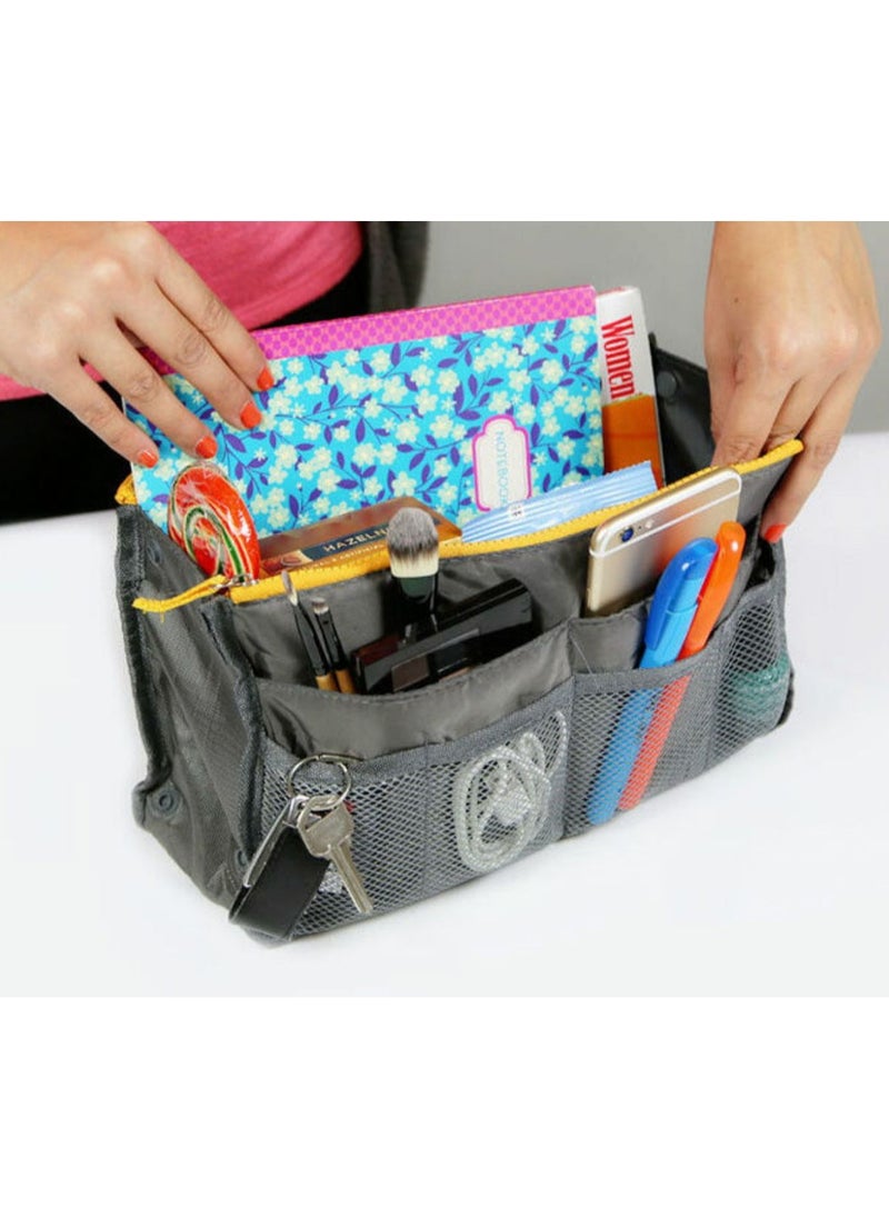 Generic - 13 Pockets Bag Organizer Insert, Handbag Organizer, Expandable Liner Bag Pouch, Handbags Insert Organizer, Multifunctional Storage Bag, with Zipper Closure and Multiple Pockets - Image 1