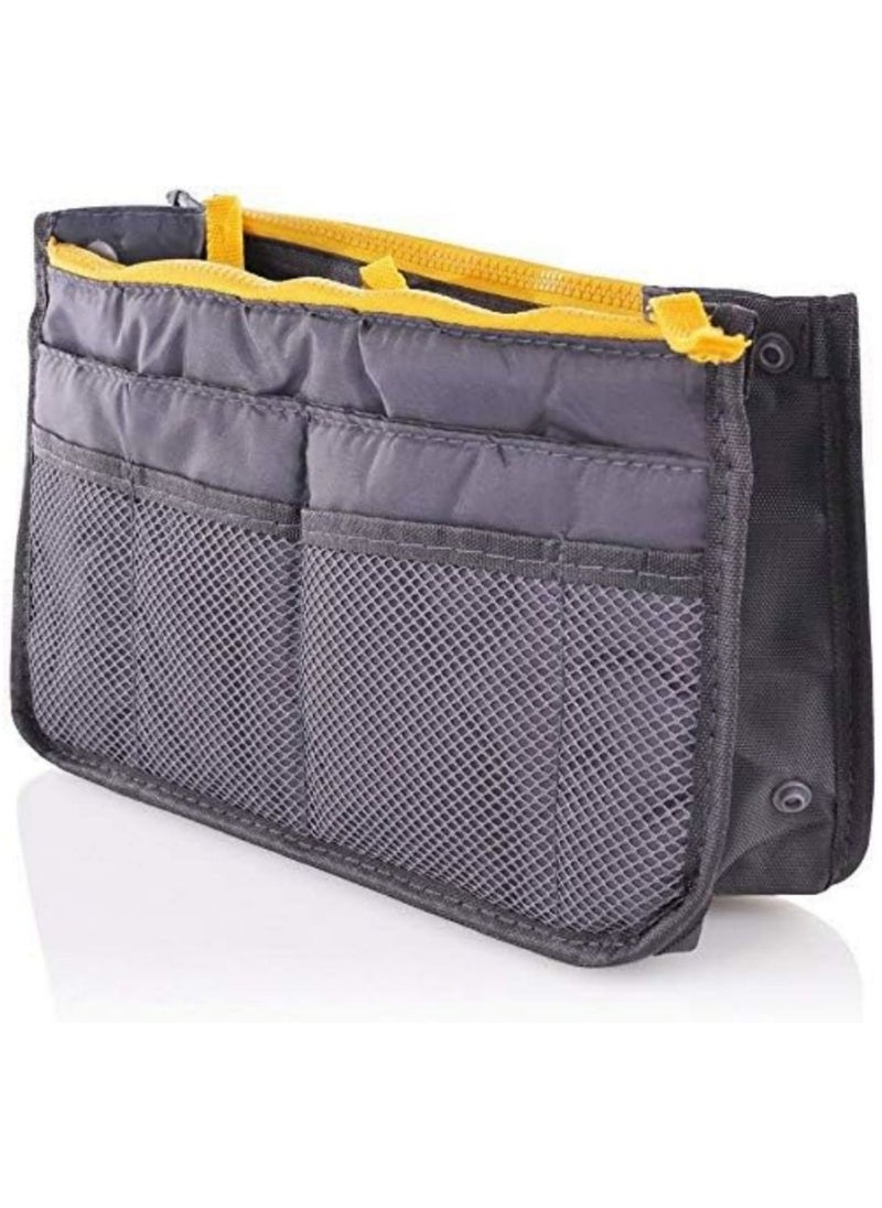 Generic - 13 Pockets Bag Organizer Insert, Handbag Organizer, Expandable Liner Bag Pouch, Handbags Insert Organizer, Multifunctional Storage Bag, with Zipper Closure and Multiple Pockets - Image 1