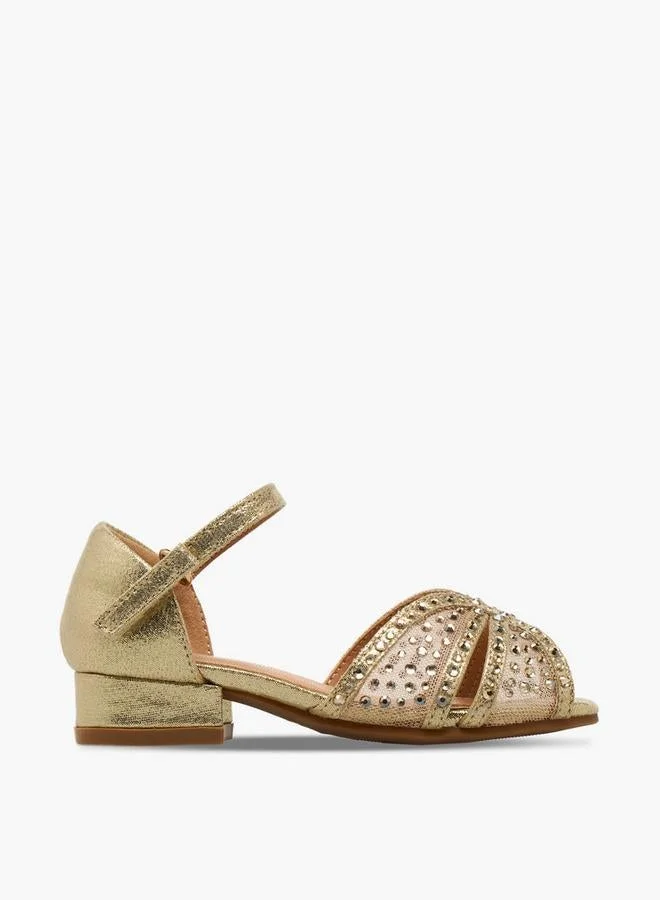 فلورا بيلا من شو إكسبرس Girls Embellished Block Heel Sandals