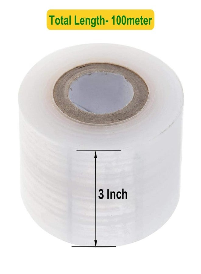 ecofynd 3 inch x 100meter Grafting Stretchable Tape for Nursery and Garden, Degradable Plant Repair Tapes Self-Grafting Clear Film for Fruit, Floral, Tree and Plants Grafting Film Tool (Pack of 1) - Image 2