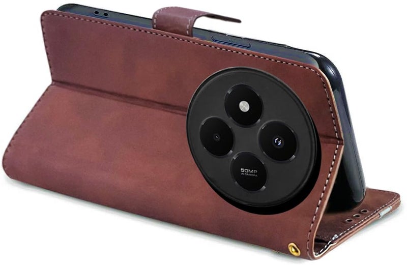 Excelsior Flip Cover for Redmi A4, Redmi 14C, Poco C75, Poco M7 | Premium PU Leather | 360 Degree Protection (Coffee) - Image 3