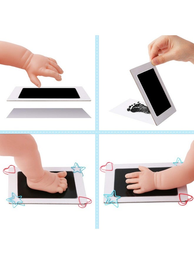 MengNi Baby Footprint Kit Hand Footprint Kit Dog Paw Print Kit Clean Touch Ink Pad Inkless Hand and Footprint Kit Handprint Kit Baby Registry Search with 4 Ink Pads and 8 Imprint Cards - Image 4