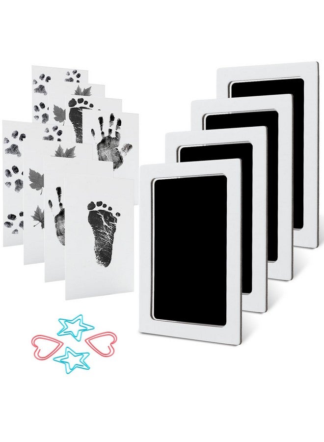 MengNi Baby Footprint Kit Hand Footprint Kit Dog Paw Print Kit Clean Touch Ink Pad Inkless Hand and Footprint Kit Handprint Kit Baby Registry Search with 4 Ink Pads and 8 Imprint Cards - Image 1