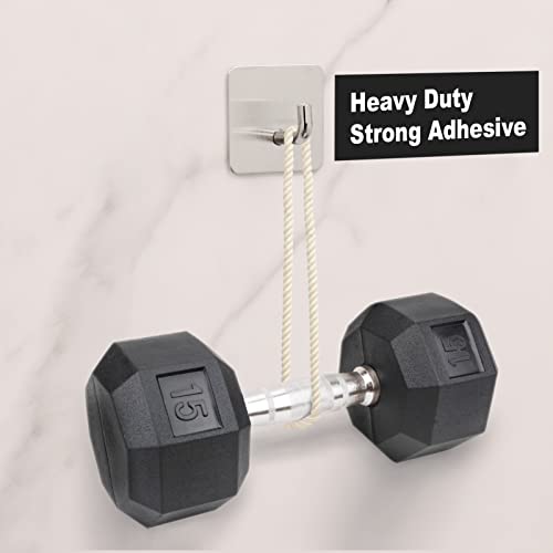 Budding Joy 8 Pack Heavy Duty Stainless Steel Towel Hooks - Waterproof, Rust Resistant, Wall Mount Adhesive Hooks for Hanging Clothes, Kitchen, Bathroom - Image 3