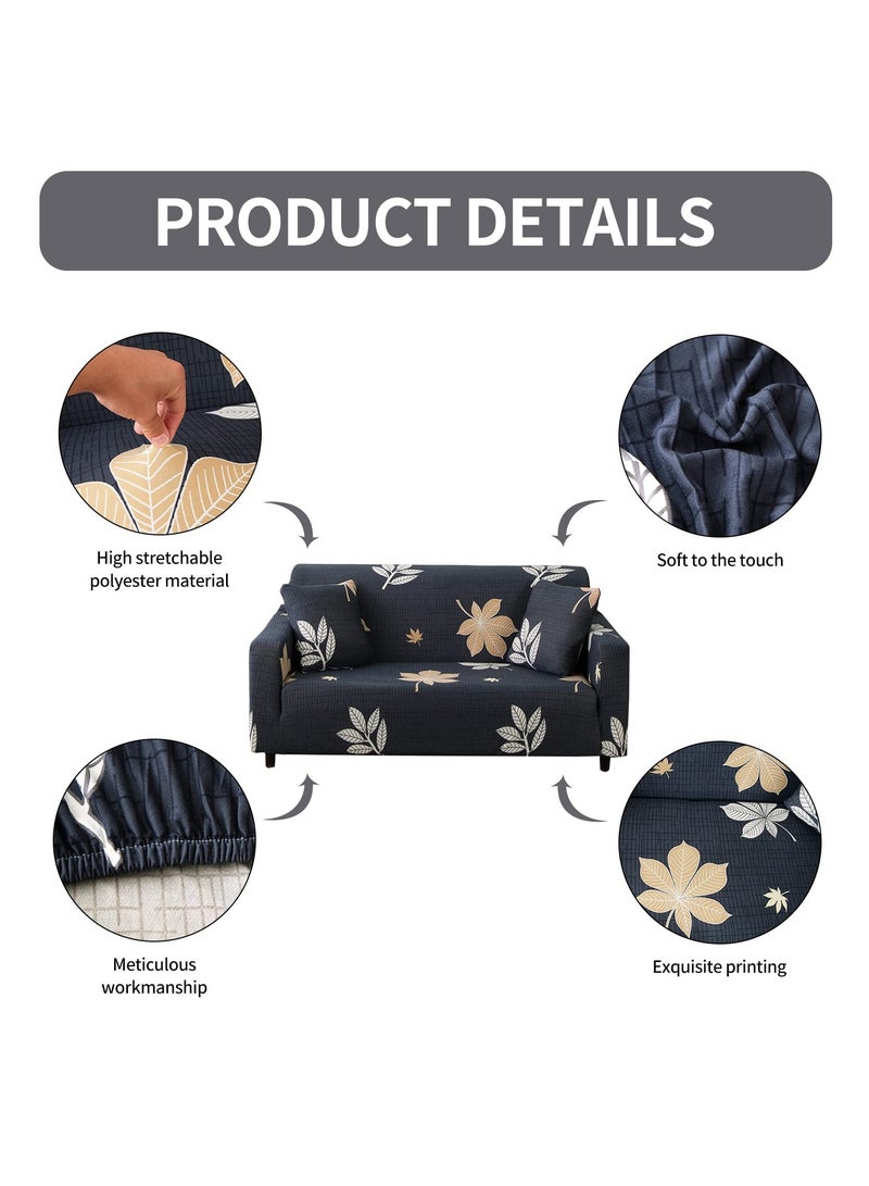 INFOSUN Stretch Sofa Slipcover, Elastic Fabric Fashion Printed Waterproof Armchair Loveseat Couch Living Room Sofa Covers Pet Protector Mat Cushion Cover with 1 Pillowcase(Pattern 3, 3 Seater) - Image 3