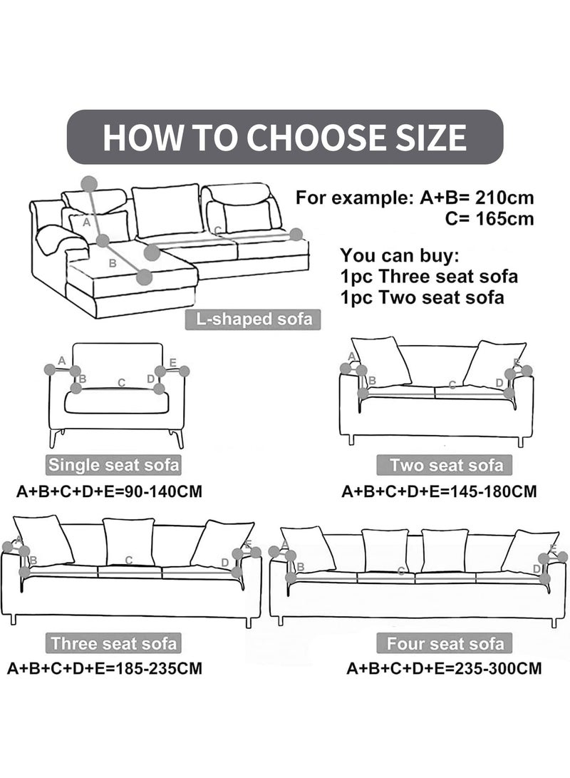 INFOSUN Stretch Sofa Slipcover, Elastic Fabric Fashion Printed Waterproof Armchair Loveseat Couch Living Room Sofa Covers Pet Protector Mat Cushion Cover with 1 Pillowcase(Pattern 3, 3 Seater) - Image 4