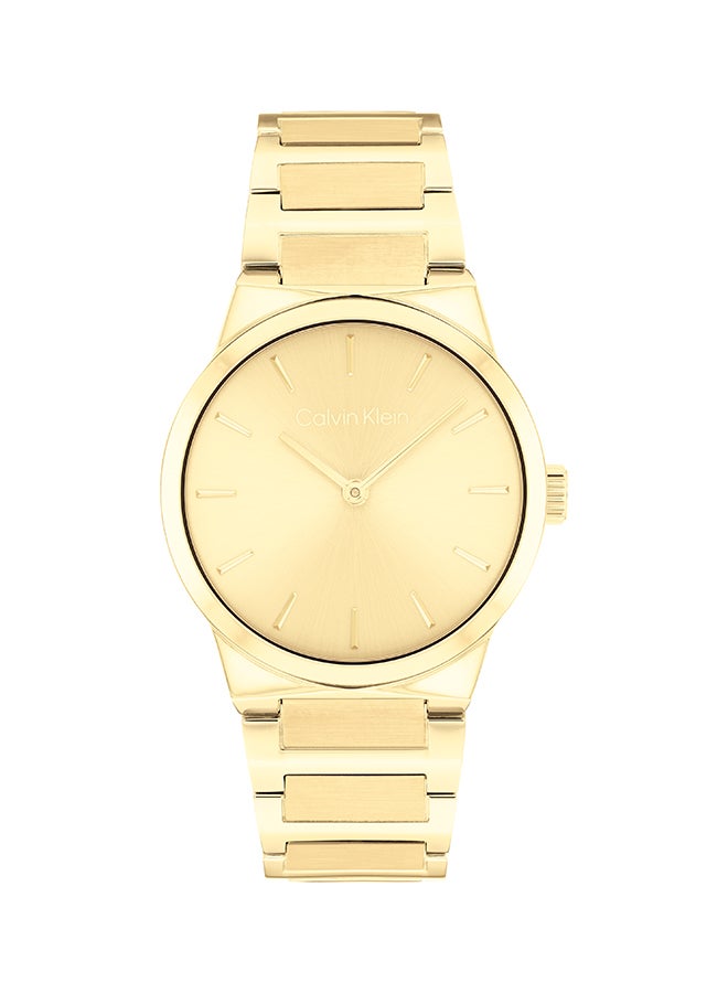 CALVIN KLEIN ساعة كالفن كلاين النسائية ذات العلبة الذهبية المستديرة - 25100077 - Image 1