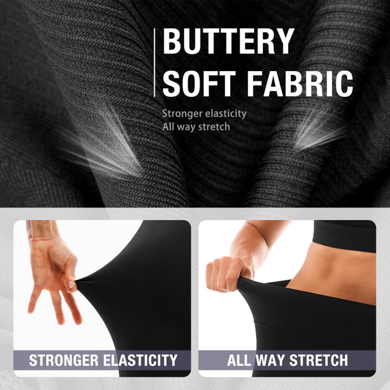 Fawarior High Waisted Leggings for Women, Buttery Soft Workout Yoga Leggings Navy Blue LXL - Image 3