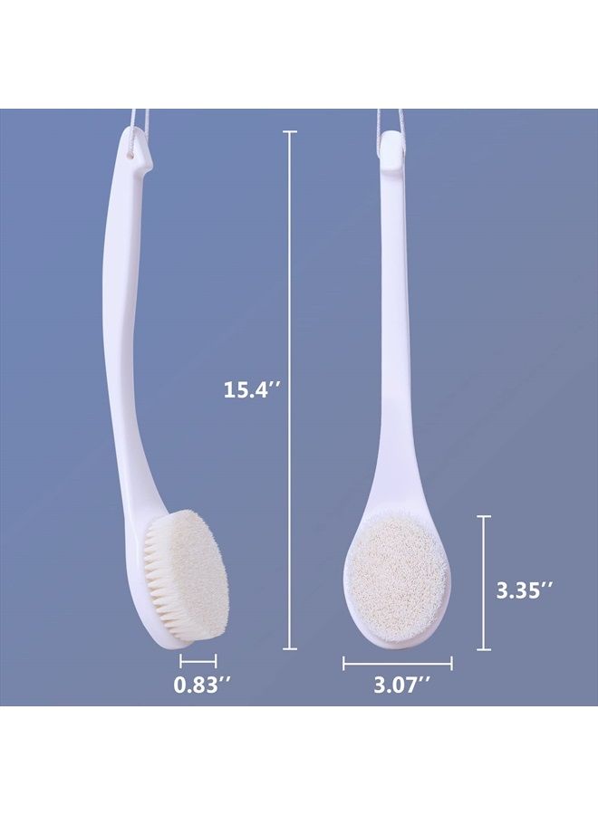 VANZAVANZU Shower Brush, Bath Body Brush with Soft Bristles, Back Brush Long Handle for Shower, Dry Exfoliating Brush or Wet Shower Brush with Moderate Bristles, Cream White - Image 5