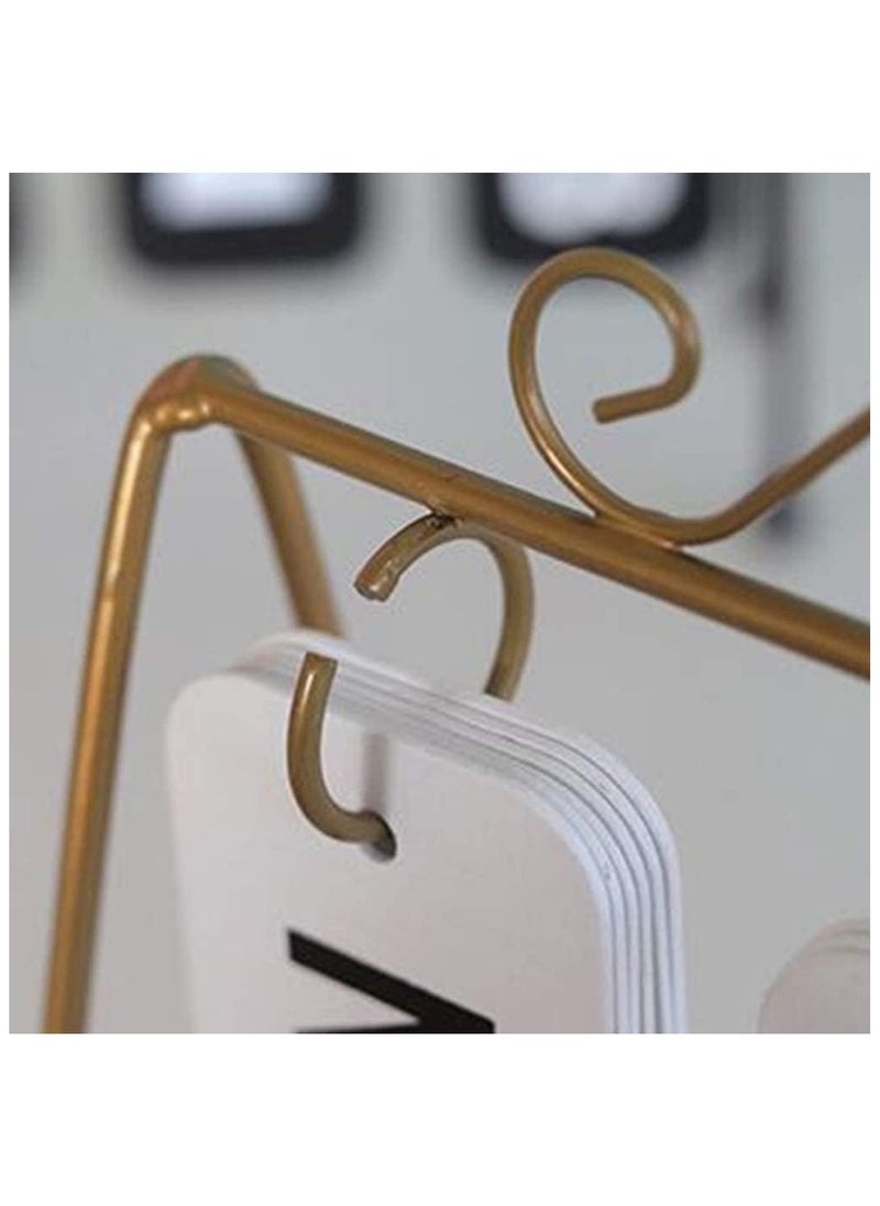 Generic Portable Desk Calendar Metal Perpetual Calendar Flip Desk Calendar Bird Iron Calendar Desktop Standing Desk Calendar（White, Black, Gold） 8.6x3.7x8.2 Desk Calendar Gift (Color: Gold)  - Image 5