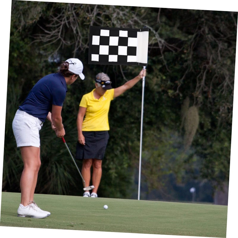 Checkered Golf Practice Flag Tube with 12 Inch Insert for Backyard Putting Training Lightweight High Visibility - Image 4