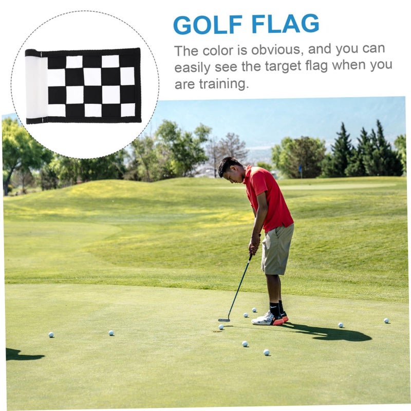 Checkered Golf Practice Flag Tube with 12 Inch Insert for Backyard Putting Training Lightweight High Visibility - Image 3
