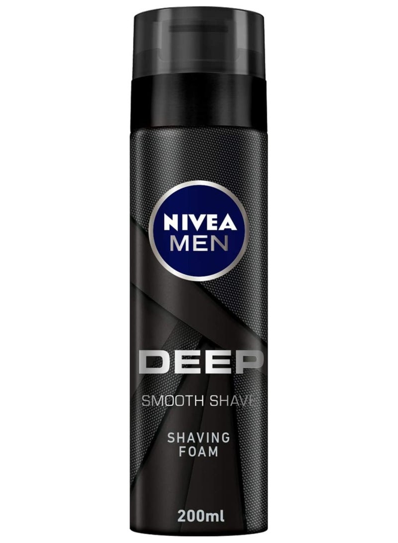 نيفيا رغوة الحلاقة، حلاقة عميقة وناعمة، مضادة للبكتيريا، كربون أسود، 200 مل - Image 1