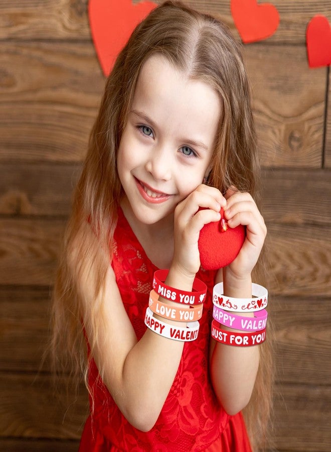 Moon Boat 144PCS Valentine's Day Silicone Bracelets Bulk Pink Red Love Heart Rubber Wristbands for Adults Valentines Wedding Party Decorations - Image 5