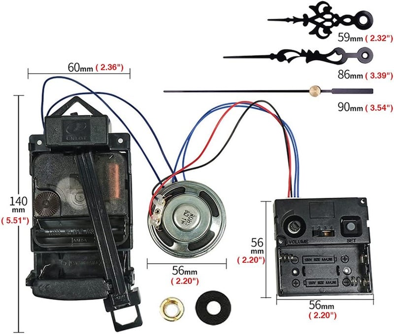 cheekyglo Qurtz Pendulum Clock Movement, DIY Wll Clock Mechnism Repir Prts Pendulum Clock Complete Kit Replcement,Type 3-Type 3 - Image 2