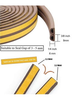 Royalkart Royalkart EPDM D Shape Door & Window Seal Tape | Soundproof & Weatherproof Strip | Self-Adhesive Foam Insulation | Dustproof, Windproof, Insect Guard 4 * 2.5=10metre  - Image 3