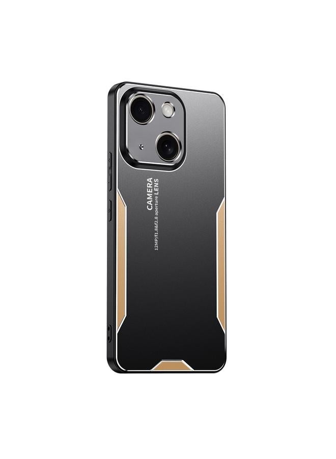 For iPhone 13 Blade Series TPU Hybrid Metal Phone Case(Gold)