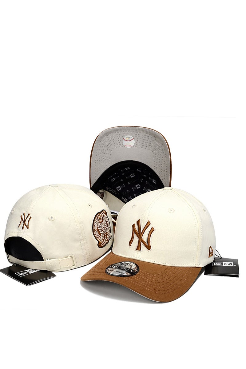 New Era MLB New York Yankees Cream and Brown Adjustable Cap with World Series Patch