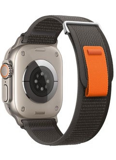 Tin Tech with Apple Watch Series Ultra/Ultra 2 Band 49mm 45mm 44mm 42mm, Nylon Sports Trail loop Band for Apple Watch /SE 1/2/3/4/5/6/7/ – Black & grey