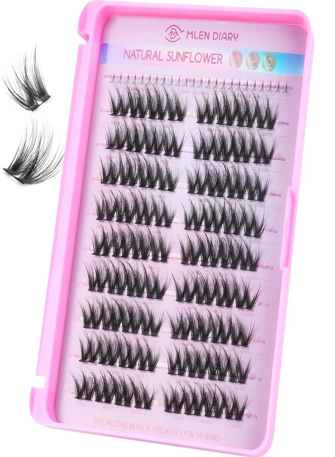 MLEN DIARY Cluster Lashes Wispy Individual Lash Extensions D Curl Natural Lash Clusters 10-14MM 96 Pcs DIY Eyelash Extension Reusable Eyelash Clusters at Home by MLEN DIARY - Image 1