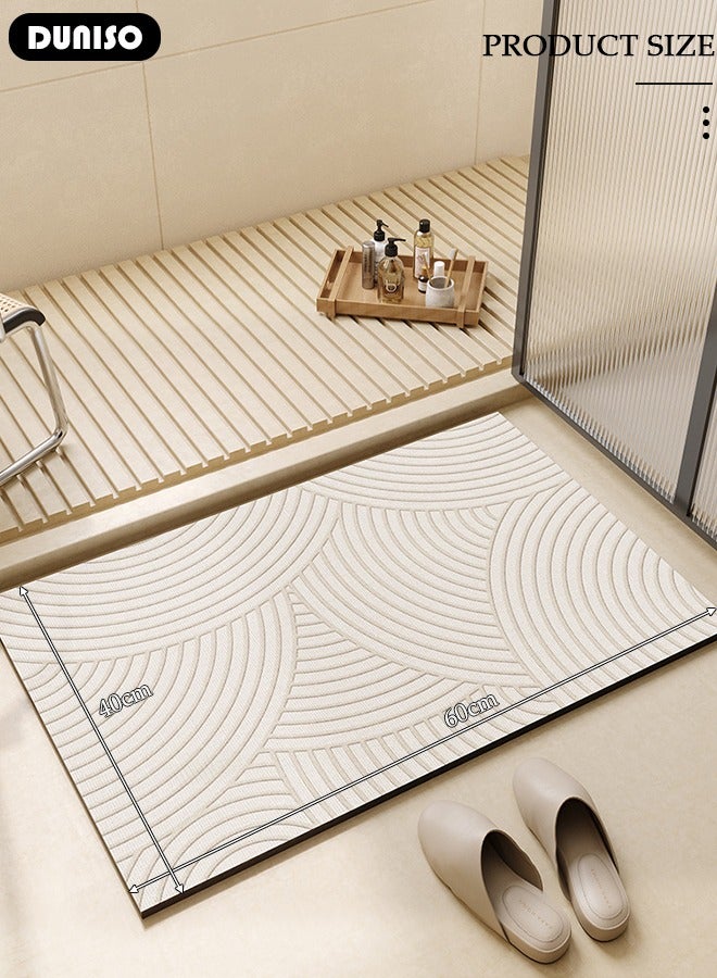 DUNISO Diatom Mud Bath Mat, Bathroom Mat, Extra Soft and Absorbent Bath Rugs, Non-Slip Bath Carpet, Machine Wash Dry, Bath Mats for Bathroom Floor, Tub and Shower - Image 4