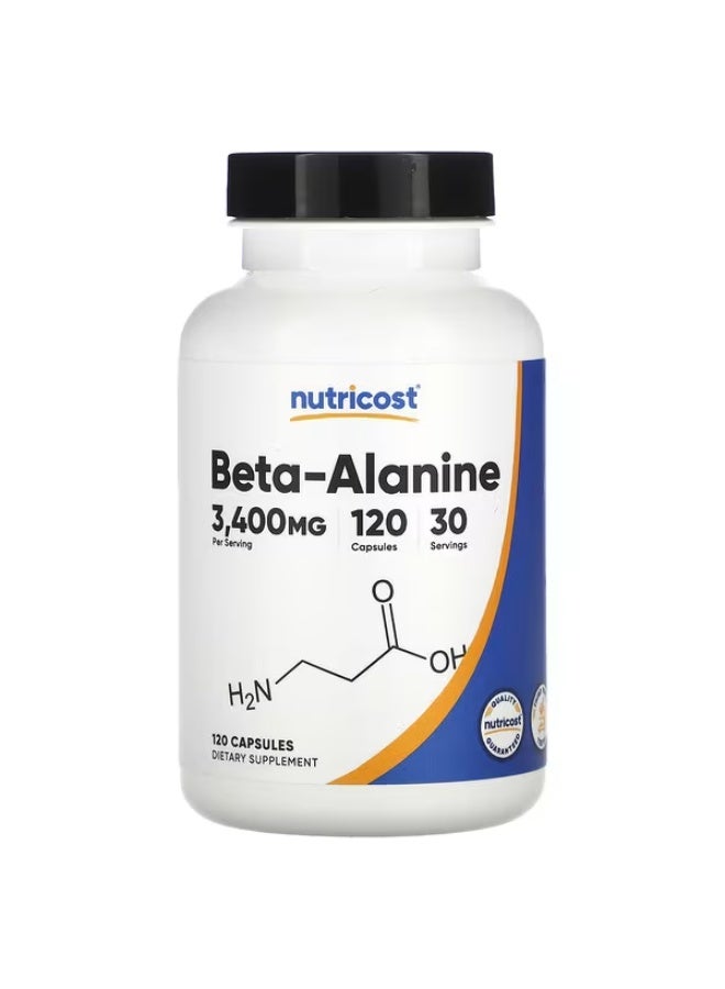 Nutricost, Beta-Alanine, 120 Capsules (850 mg per Capsule) - Image 1