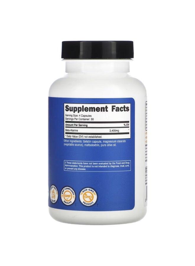 Nutricost, Beta-Alanine, 120 Capsules (850 mg per Capsule) - Image 2
