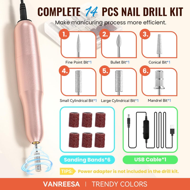 VANREESA Gel Nail Polish Kit with U V Light and Nail Drill Kit 65 Pcs Gel Polish Nail Set 35 All Season Colors Nail Polish Set Base Coat & 4 Effects Top Coat Complete Nail Kit Gifts for Women - Image 2