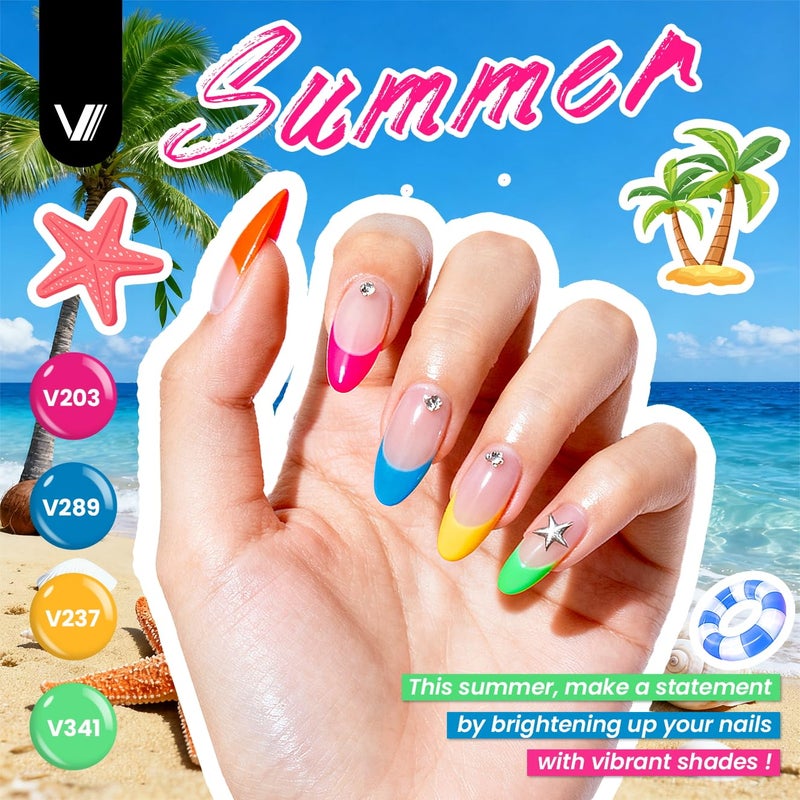 VANREESA Gel Nail Polish Kit with U V Light and Nail Drill Kit 65 Pcs Gel Polish Nail Set 35 All Season Colors Nail Polish Set Base Coat & 4 Effects Top Coat Complete Nail Kit Gifts for Women - Image 4