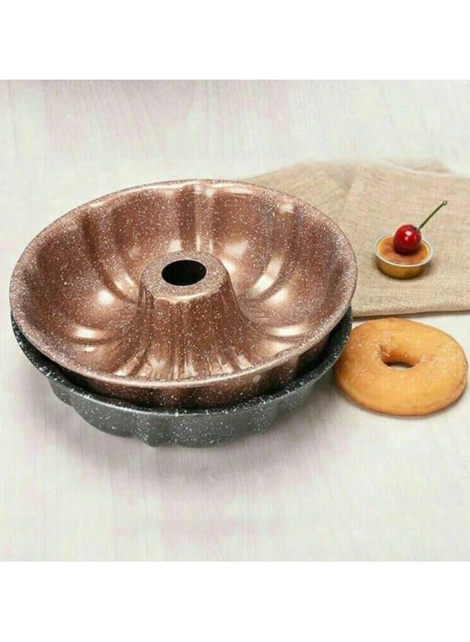 Granite Fluted Round Cake Pan with Non-Stick Coating  - Image 1