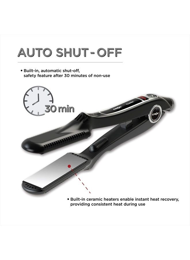 CROC مكواة مسطحة كلاسيكية من التيتانيوم الفضي، 1.5 بوصة - Image 3