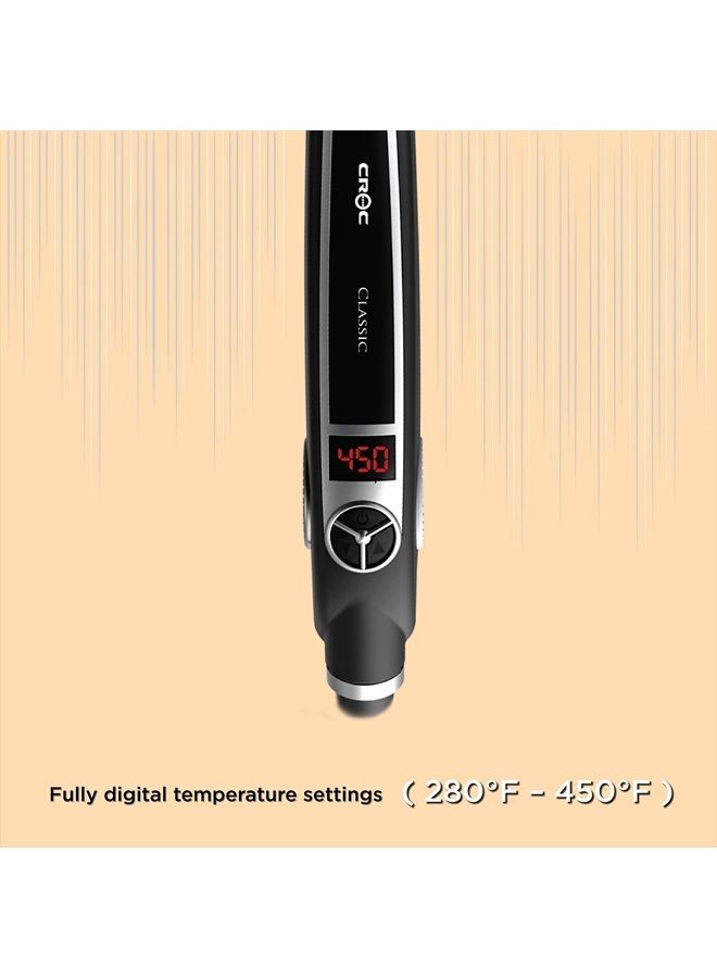 CROC مكواة مسطحة كلاسيكية من التيتانيوم الفضي، 1.5 بوصة - Image 2