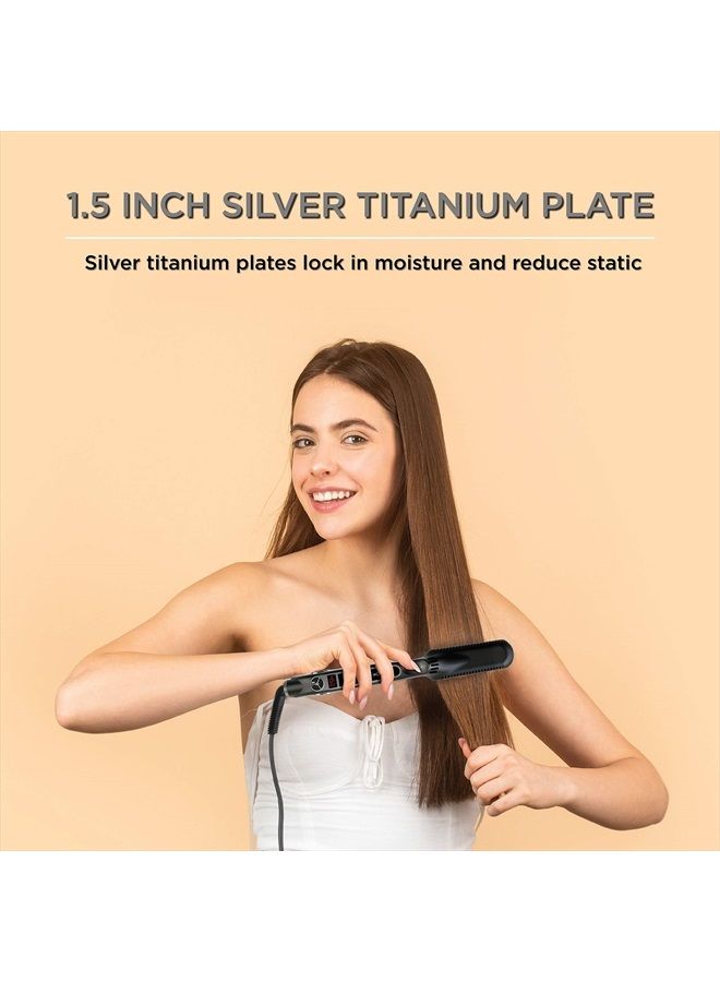 CROC مكواة مسطحة كلاسيكية من التيتانيوم الفضي، 1.5 بوصة - Image 4