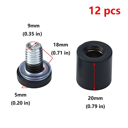 Antrader Glass Standoff, 12-Pack Nail Wall Mount Standoff Holder Screw Stainless Steel Advertise Fixing Pin Sign Mounting Hardware, 3/4" Dia 1" Length, Matte Black - Image 2
