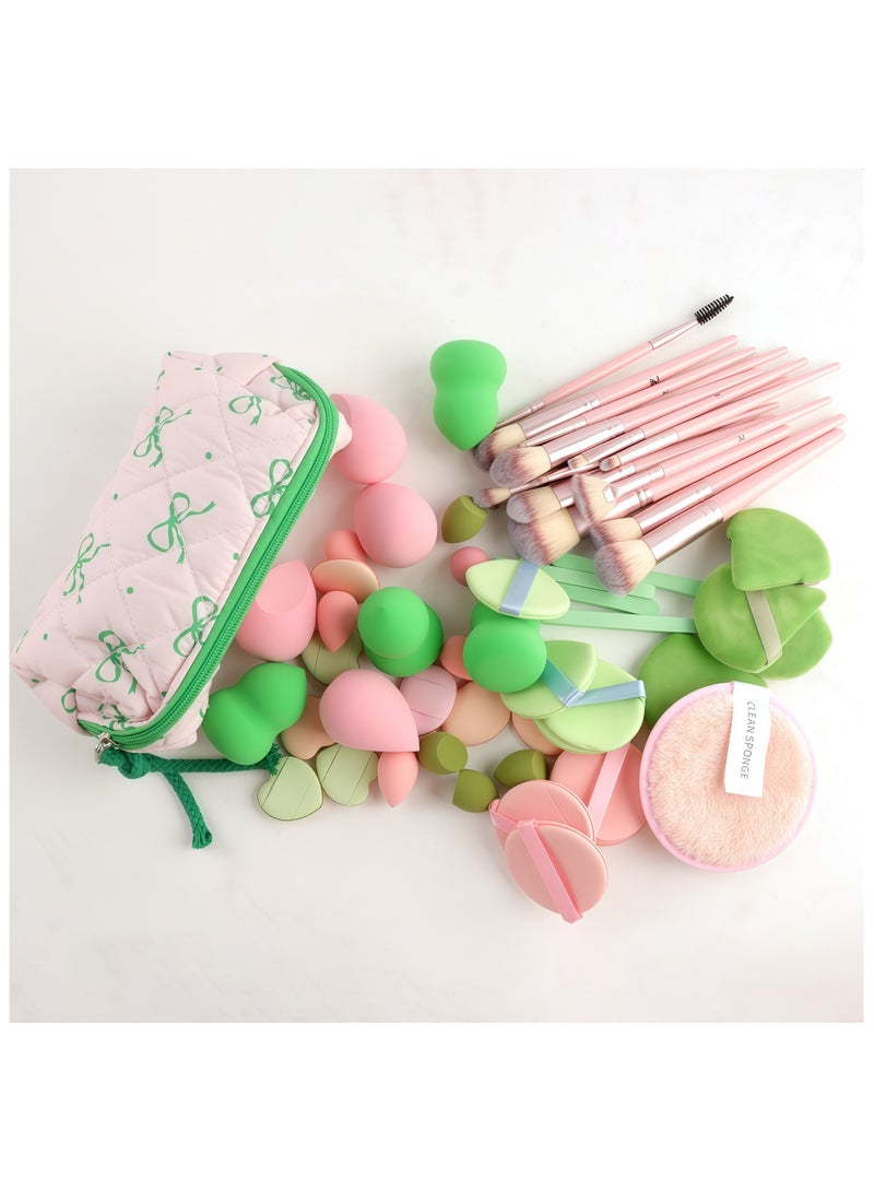 general 68-piece makeup brush and puff beauty tool set with a large-capacity makeup bag for creating beautiful makeup looks - Image 2