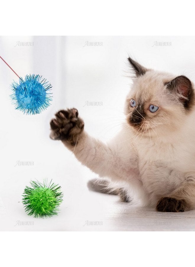 AUEAR, 20 Pack Sparkle Balls 1.5 Inches Sparkle Balls Tinsel Pom Poms Balls for Cats Pets Assorted Colors - Image 4
