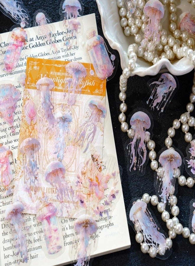 Obujopal 40 Pcs Jellyfish Stickers for Scrapbooking Junk Journal Water Bottle Planner Diary Phone Case Laptop Notebook Card Making Collage DIY Craft Decoration, 20 Patterns - Image 3