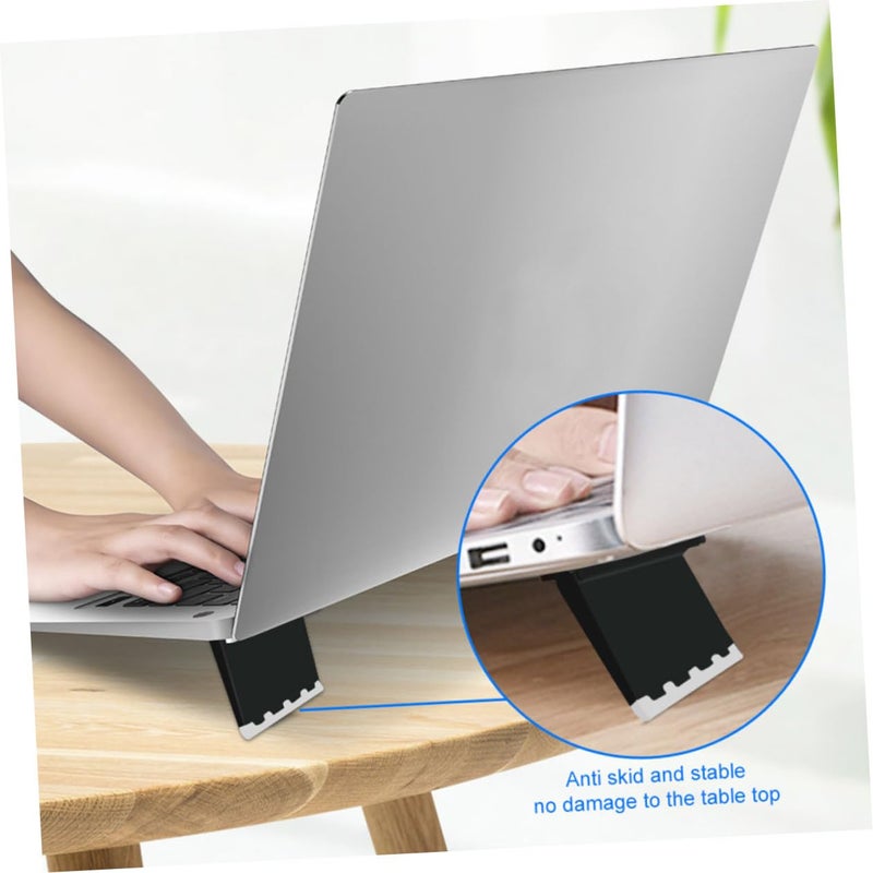Foldable Laptop Stand Portable Ergonomic Riser with Anti Slip Design Cooling Holder Black - Image 5
