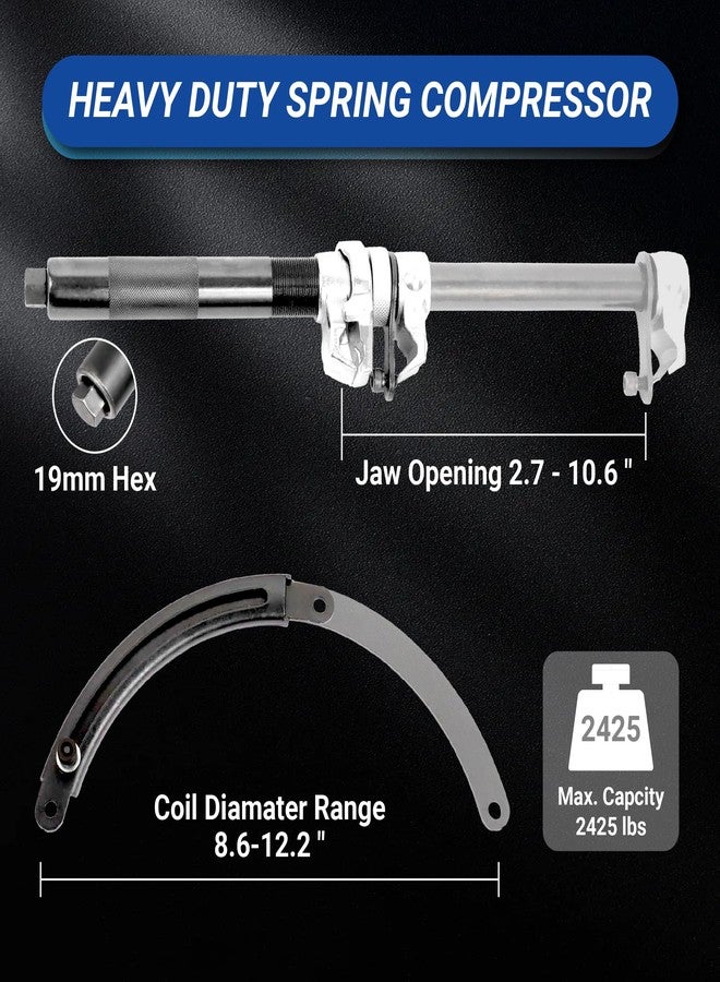 CENFORGE Spring Compressor Tool, Coil Spring Compressor Tool Set with Extendable Bracket, Heavy Duty Macpherson Strut Spring Compressor Tool with 2425LB Capacity for Car Truck ATV UTV - Image 2