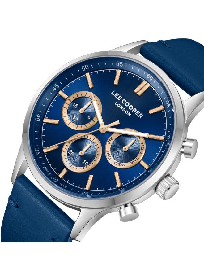 Lee Cooper LEE COOPER LC08001.599 Men's Multi Function Display Watch & Leather Strap Dark Blue  - Image 1