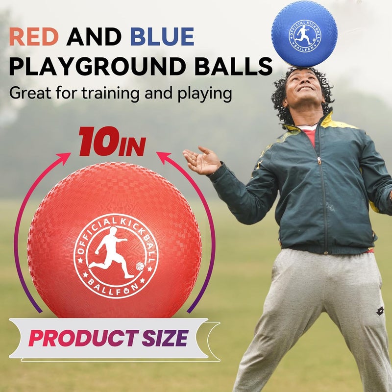 BallFUN Playground Balls Kickball, Rubber Dodge Balls for Kids and Adults, Dodgeballs Handball Kick Ball Indoor and Outdoor, Official Bouncing Hand Balls, Outdoor Toys for School - Image 2