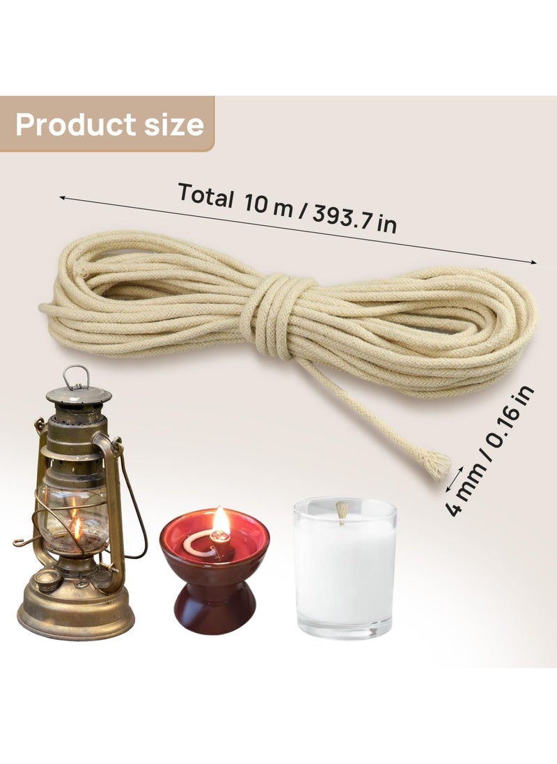 SUNSAR Oil Lamps Accessories ,32.8Ft 4mm Oil Lamp Wicks, Round Cotton Lamp Wicks Burner, Braided Round Candle Wicks for Kerosene Alcohol Lamp Candle Making  - Image 3
