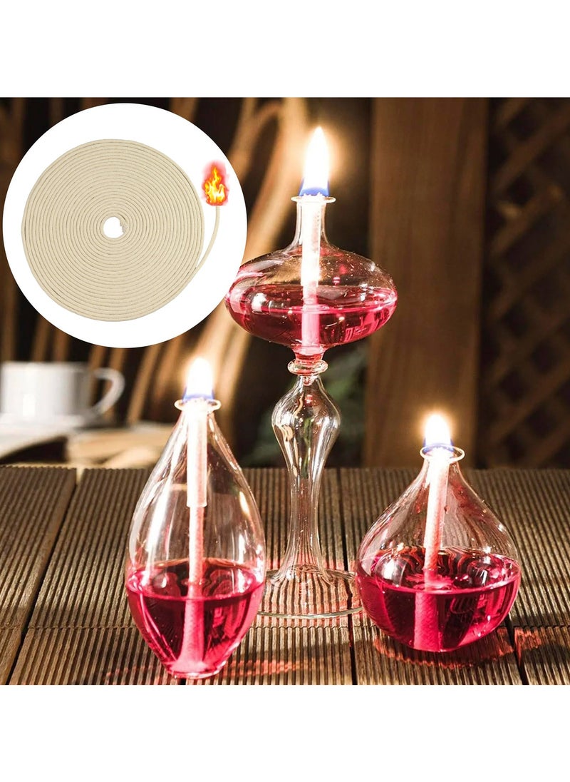 SUNSAR Oil Lamps Accessories ,32.8Ft 4mm Oil Lamp Wicks, Round Cotton Lamp Wicks Burner, Braided Round Candle Wicks for Kerosene Alcohol Lamp Candle Making  - Image 5