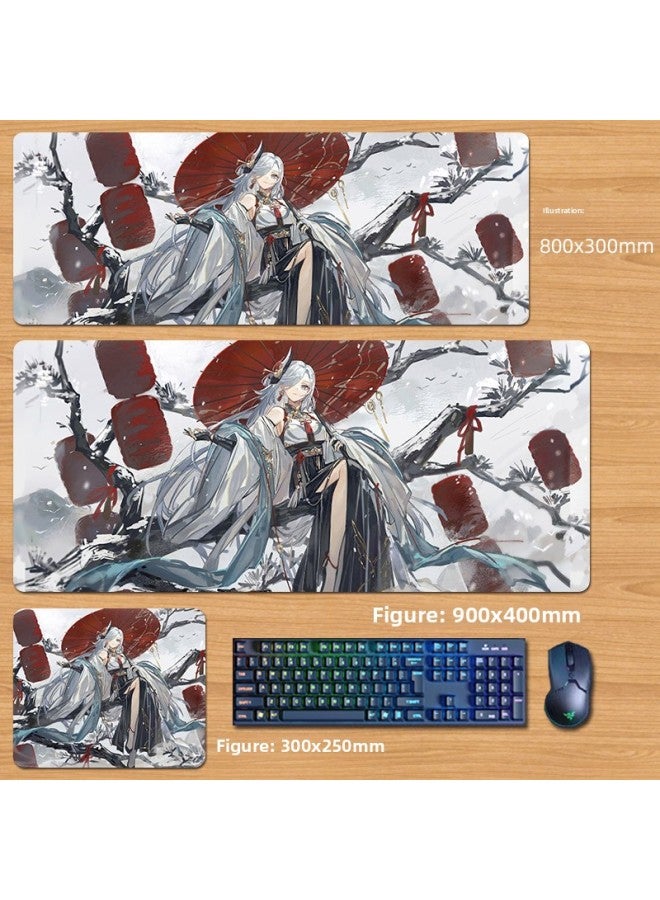Unlocked Genshin Impact Mouse Pad Extra Large Animation Kamisato Ayaka Thunder General Two-Dimensional Keyboard Computer Game-Color:60x30cm Thickness 3mm-Pattern:YS17  - Image 1