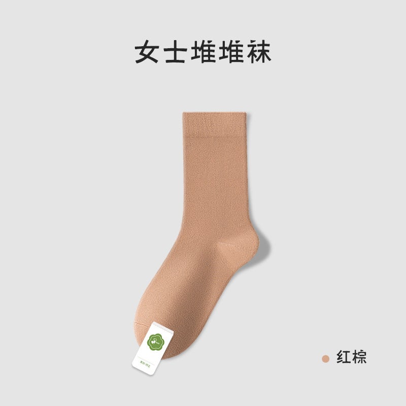 Cotton Lolita Socks Womens Summer Knee-High red brown 