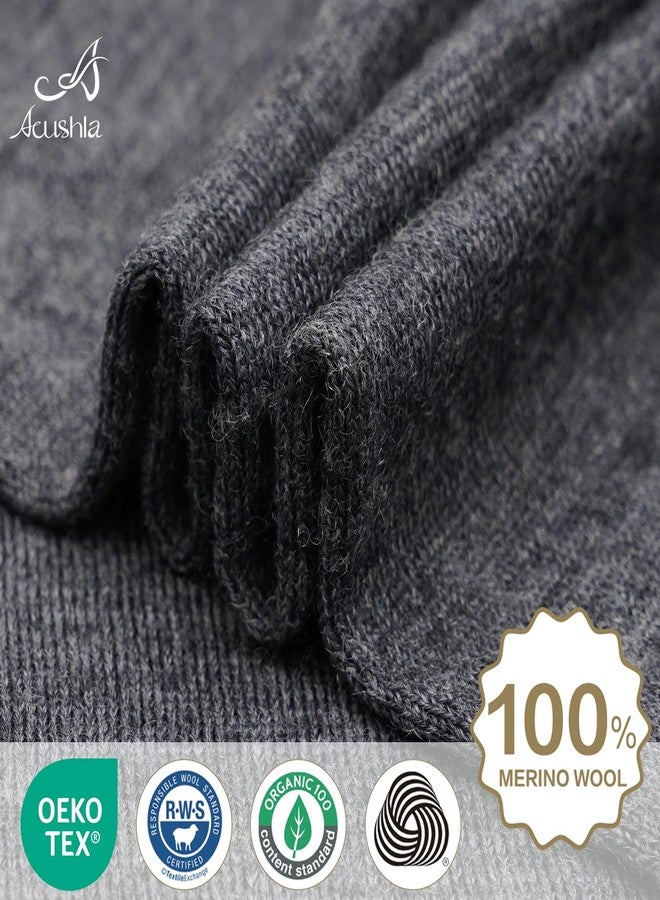 ACUSHLA 100% Merino Wool Cuff Beanie for Men & Women Knitted Winter Hat Unisex Watch Cap Skull Wrap for Cold Weather, Dark Grey - Image 5